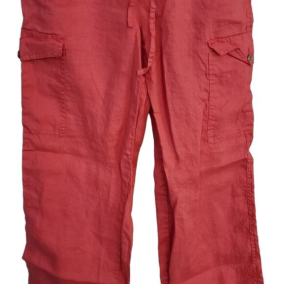 Express Linen Pants, Size 3/4, Salmon Color - Picture 3 of 6
